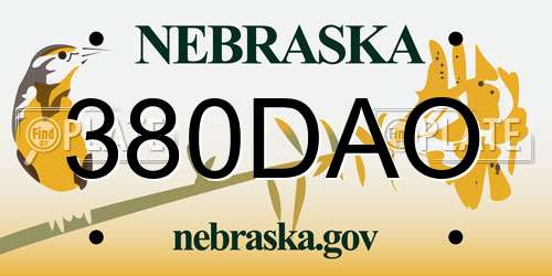 380DAO Nebraska License Plate