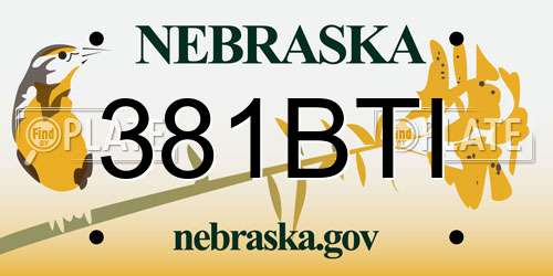 381BTI Nebraska License Plate