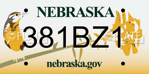 381BZ1 Nebraska License Plate