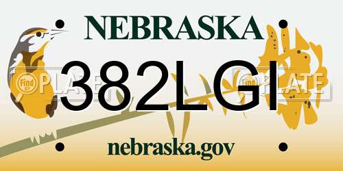 382LGI Nebraska License Plate