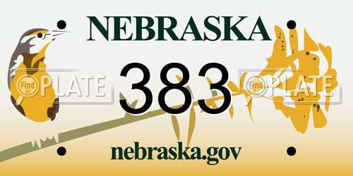 383 Nebraska License Plate