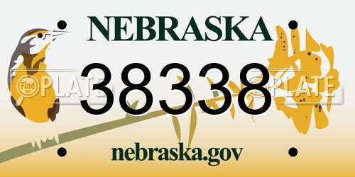 38338 Nebraska License Plate