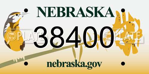 38400 Nebraska License Plate
