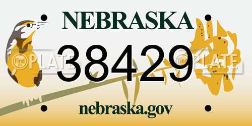 38429 Nebraska License Plate