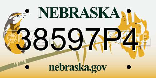 38597P4 Nebraska License Plate