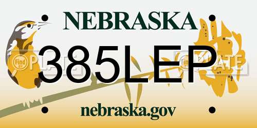385LEP Nebraska License Plate