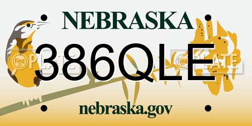 386QLE Nebraska License Plate