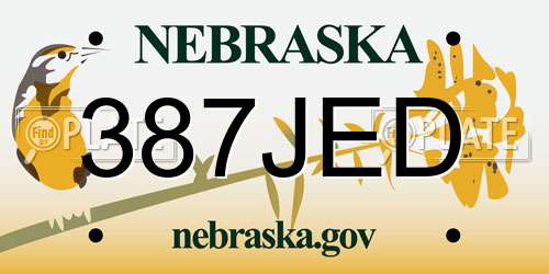 387JED Nebraska License Plate