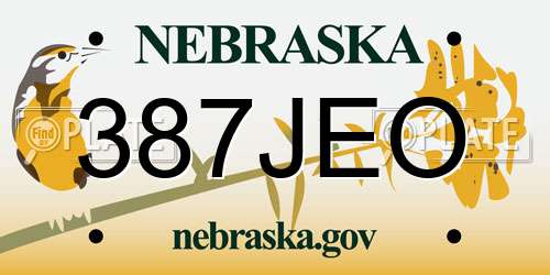 387JEO Nebraska License Plate