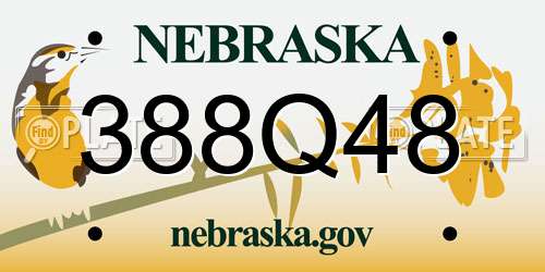 388Q48 Nebraska License Plate