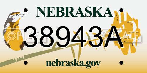 38943A Nebraska License Plate