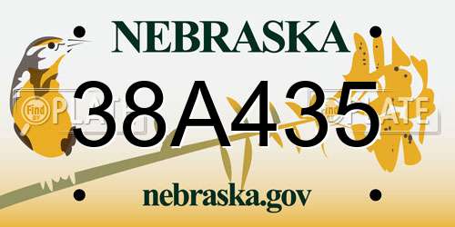 38A435 Nebraska License Plate