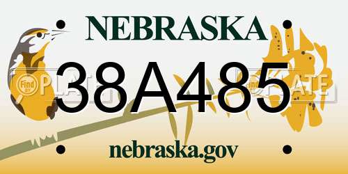 38A485 Nebraska License Plate
