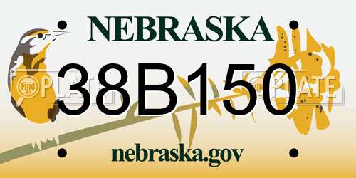 38B150 Nebraska License Plate