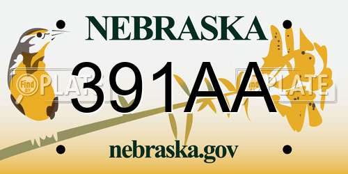 391AA Nebraska License Plate