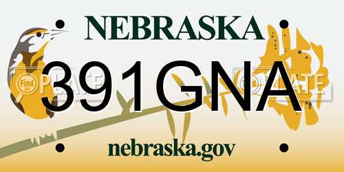 391GNA Nebraska License Plate