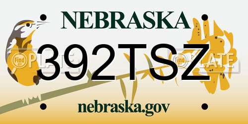 392TSZ Nebraska License Plate