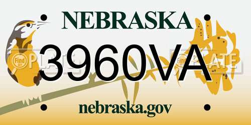 3960VA Nebraska License Plate