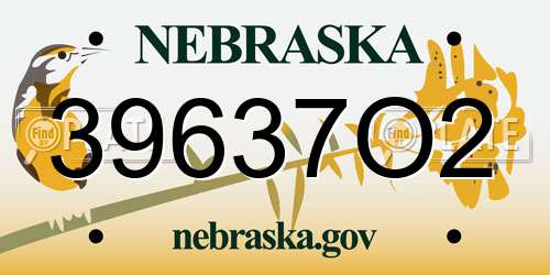 39637O2 Nebraska License Plate