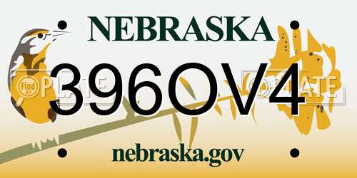396OV4 Nebraska License Plate
