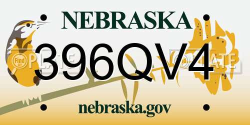 396QV4 Nebraska License Plate