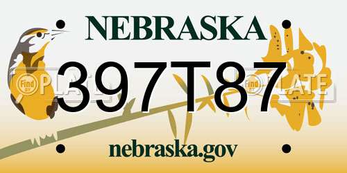 397T87 Nebraska License Plate