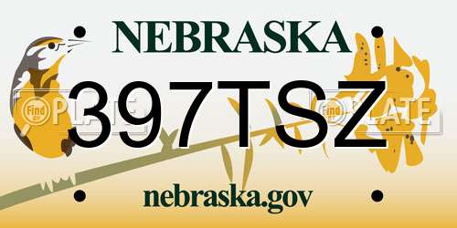 397TSZ Nebraska License Plate