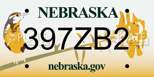 397ZB2 Nebraska License Plate
