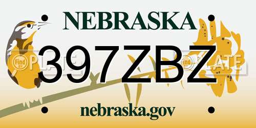 397ZBZ Nebraska License Plate