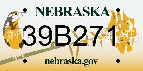 39B271 Nebraska License Plate