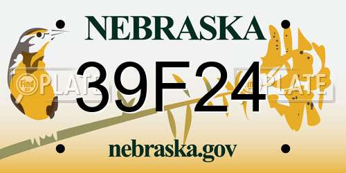 39F24 Nebraska License Plate