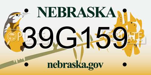 39G159 Nebraska License Plate