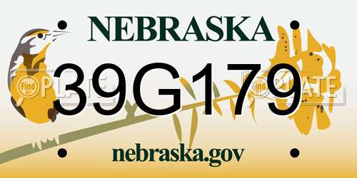 39G179 Nebraska License Plate