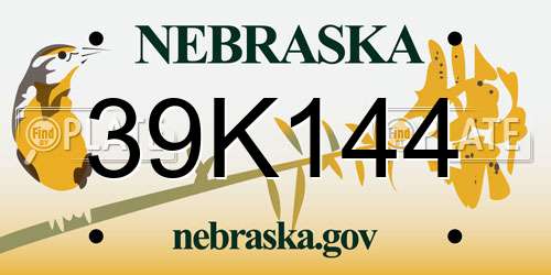 39K144 Nebraska License Plate