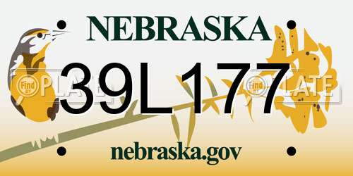 39L177 Nebraska License Plate