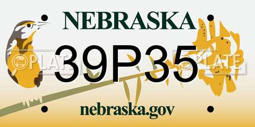 39P35 Nebraska License Plate