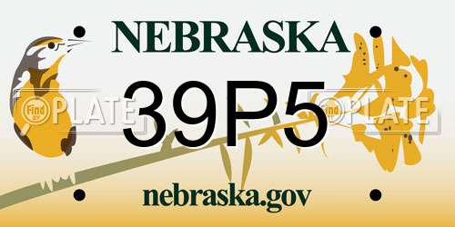 39P5 Nebraska License Plate