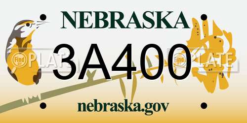 3A400 Nebraska License Plate