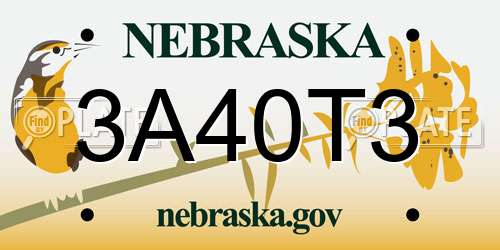 3A40T3 Nebraska License Plate