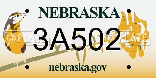 3A502 Nebraska License Plate