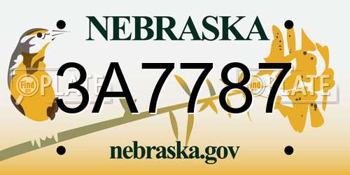 3A7787 Nebraska License Plate