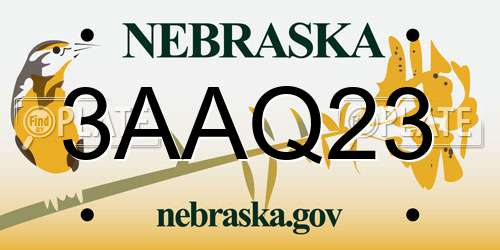 3AAQ23 Nebraska License Plate