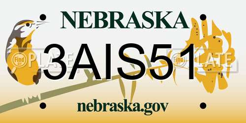 3AIS51 Nebraska License Plate