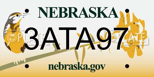 3ATA97 Nebraska License Plate
