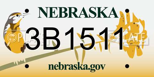 3B1511 Nebraska License Plate
