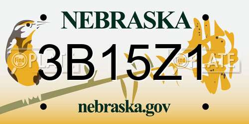 3B15Z1 Nebraska License Plate