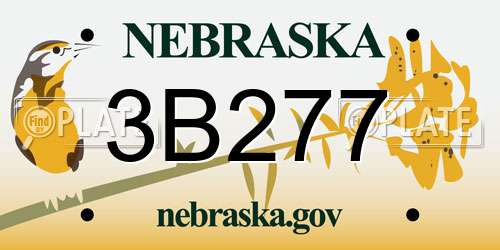 3B277 Nebraska License Plate
