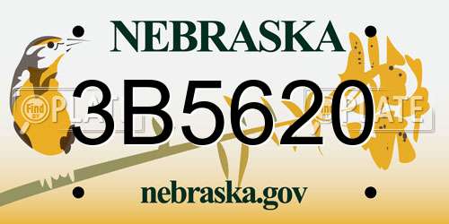 3B5620 Nebraska License Plate