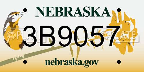 3B9057 Nebraska License Plate