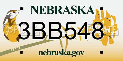 3BB548 Nebraska License Plate